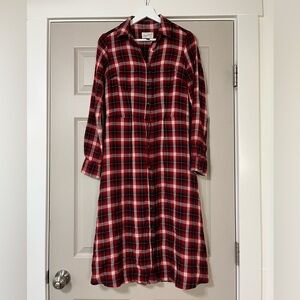 Universal Thread Red Plaid Flannel Shirtdress